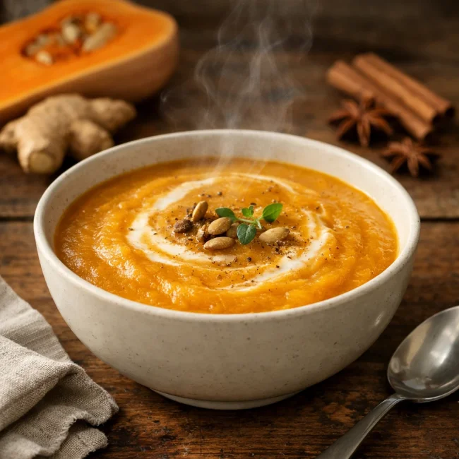 Spiced Ginger Butternut Squash Soup