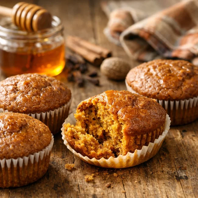 Spiced Honey Pumpkin Muffins
