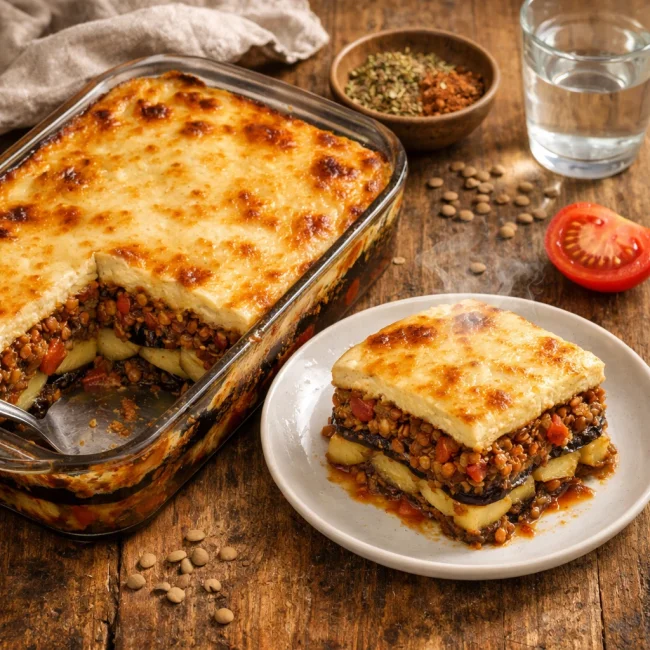Spiced Lentil Moussaka