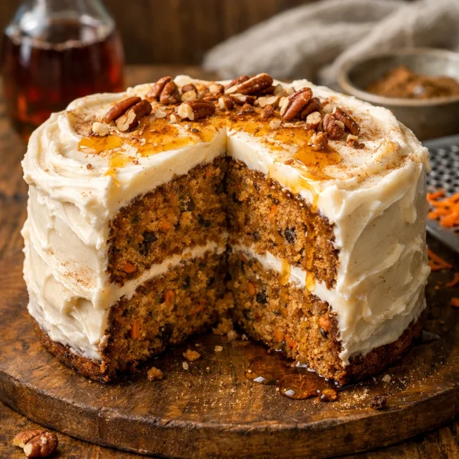 Spiced Maple Carrot Cake