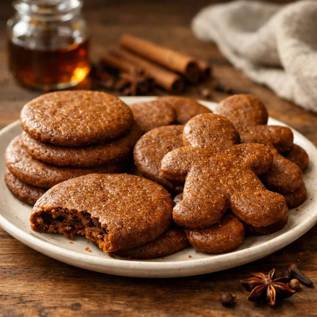 Spiced Maple Gingerbread Cookies