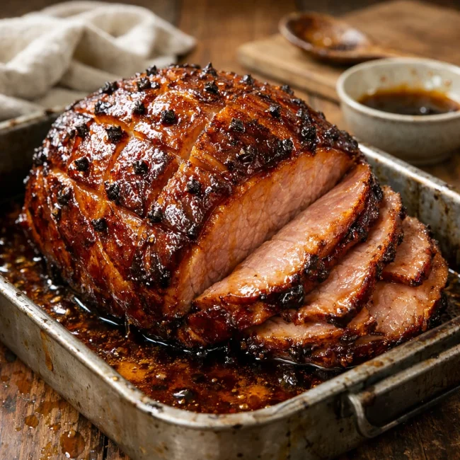 Spiced Maple Honey-Glazed Ham