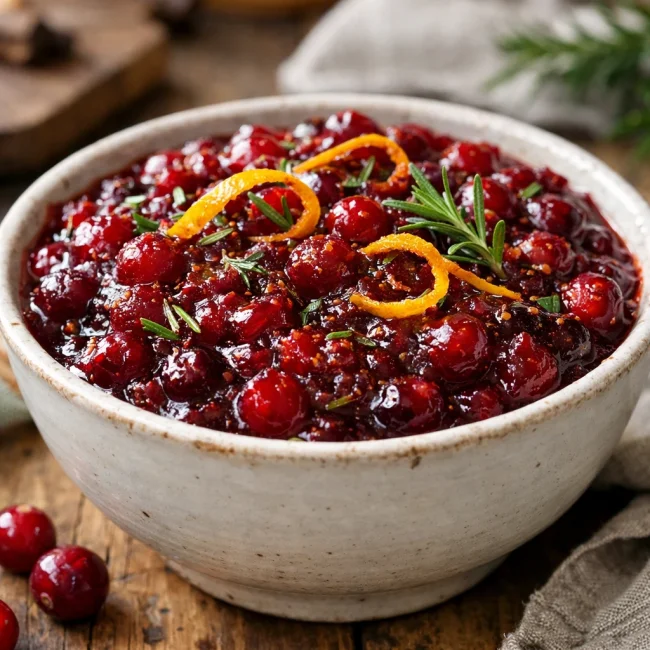 Spiced Orange and Rosemary Cranberry Sauce