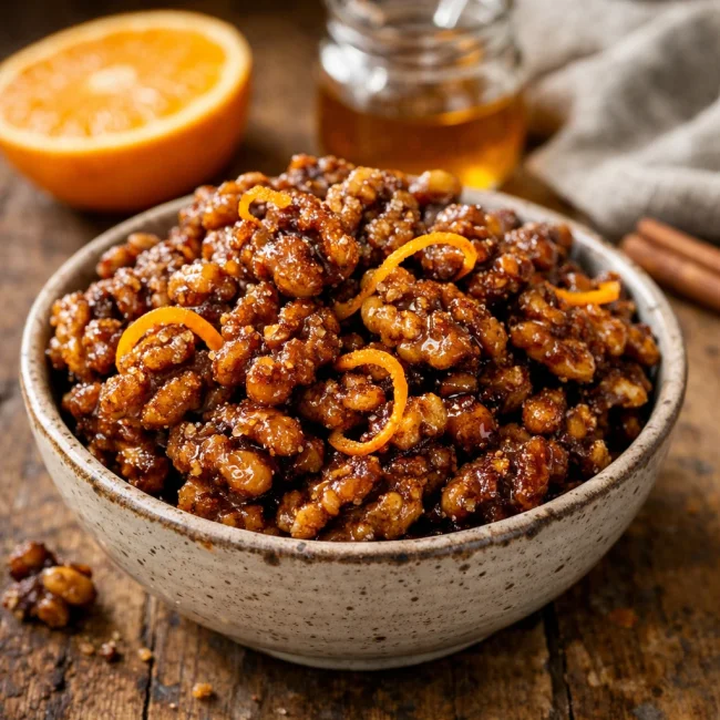 Spiced Orange Candied Walnuts