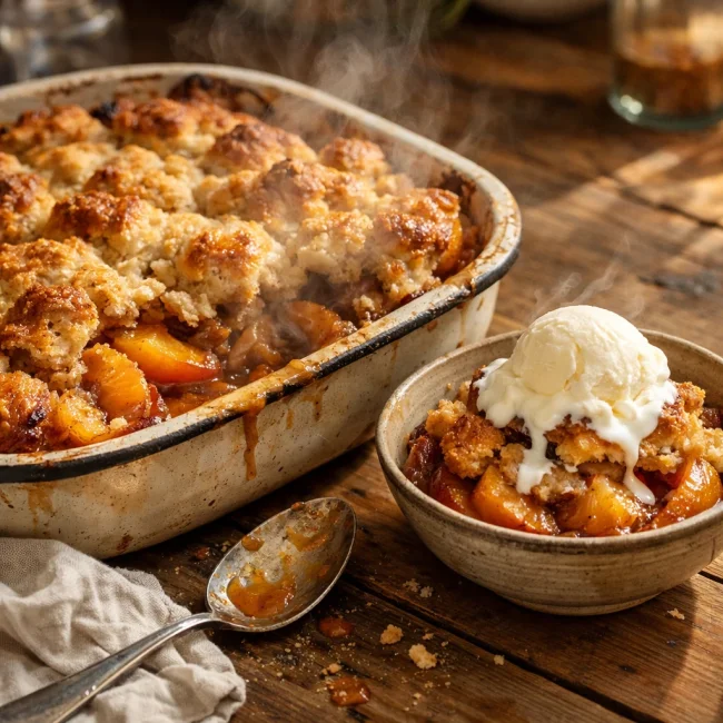 Spiced Peach Cobbler Delight