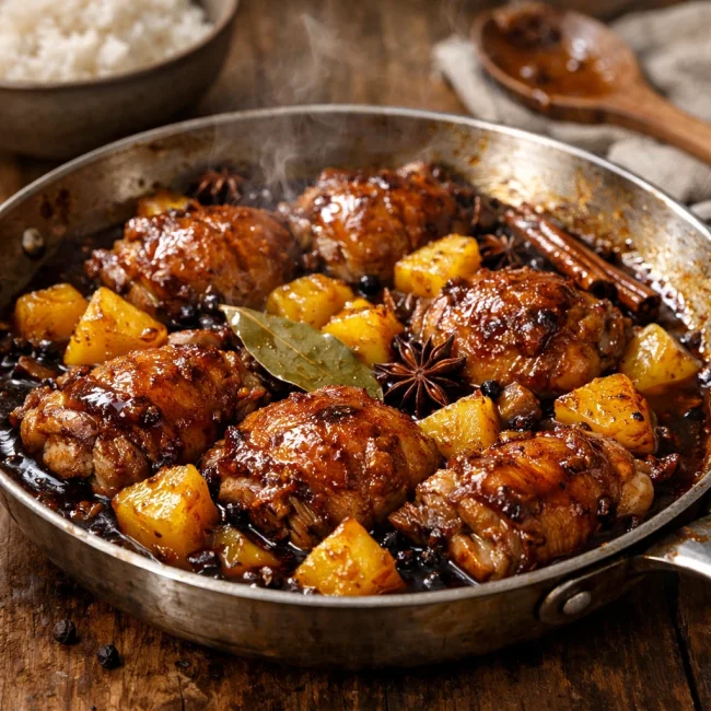 Spiced Pineapple Chicken Adobo