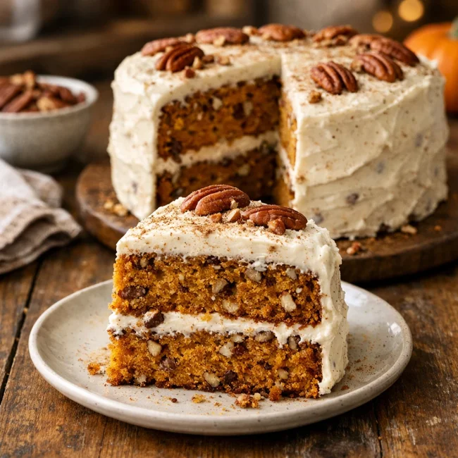 Spiced Pumpkin Pecan Cake