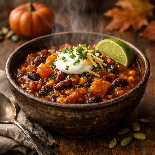 Spiced Pumpkin Vegetarian Chili