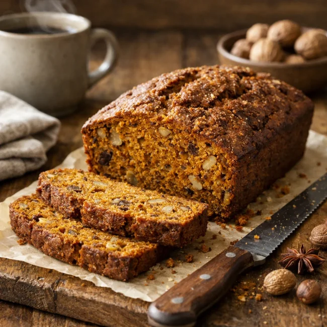 Spiced Pumpkin Walnut Bread
