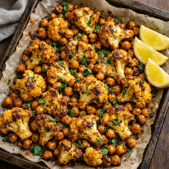 Spiced Roasted Cauliflower with Chickpeas