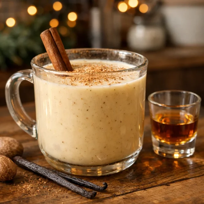 Spiced Vanilla Bourbon Eggnog