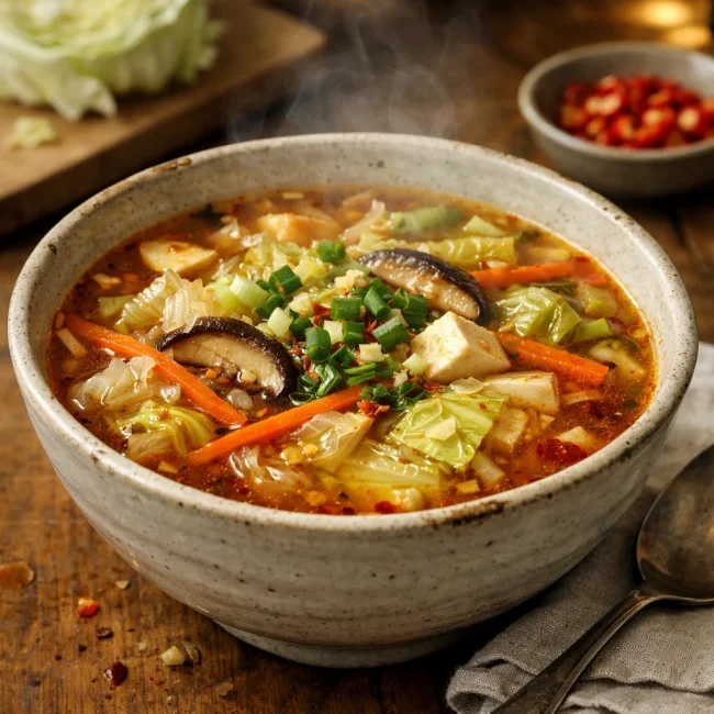 Spicy Asian Cabbage Soup