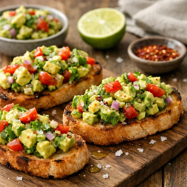 Spicy Avocado Bruschetta