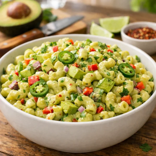 Spicy Avocado Macaroni Salad