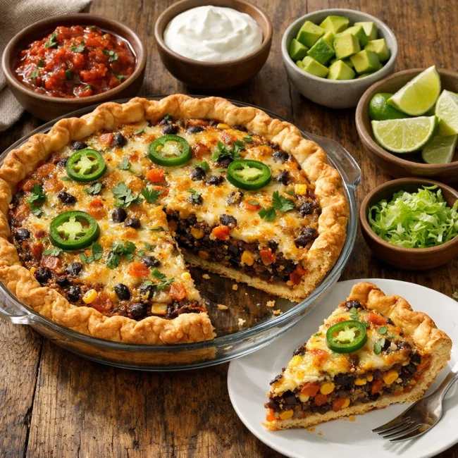 Spicy Black Bean Taco Pie