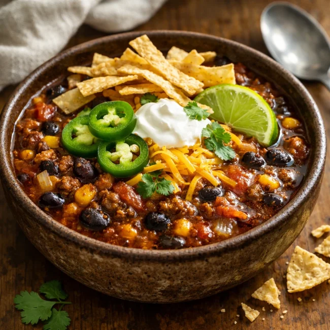 Spicy Black Bean Taco Soup