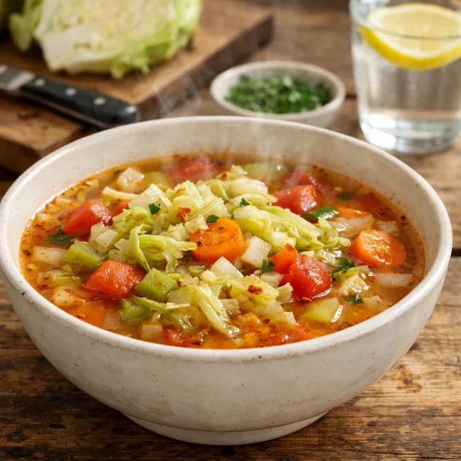 Spicy Cabbage Detox Soup