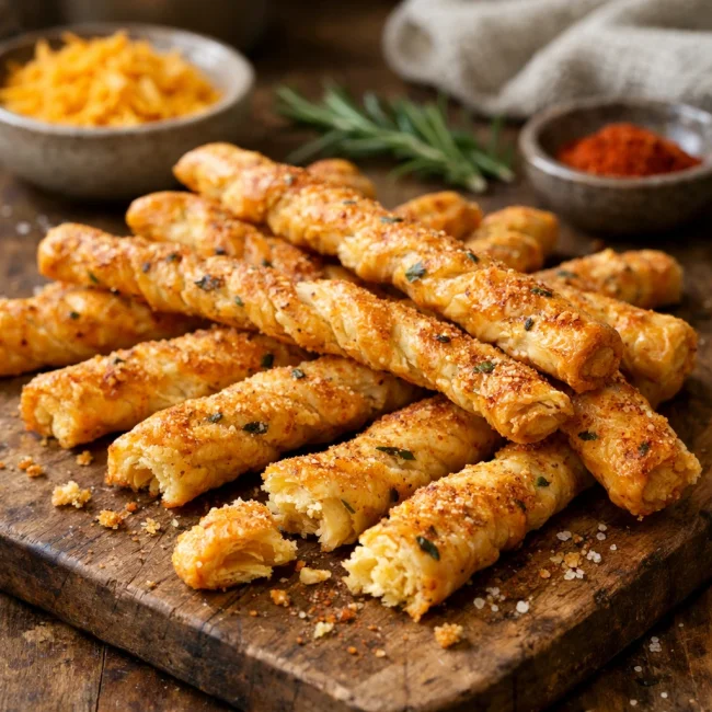 Spicy Cheddar and Rosemary Straws