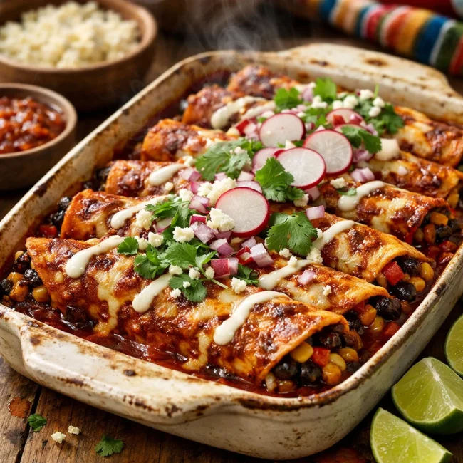 Spicy Chipotle Black Bean Enchiladas
