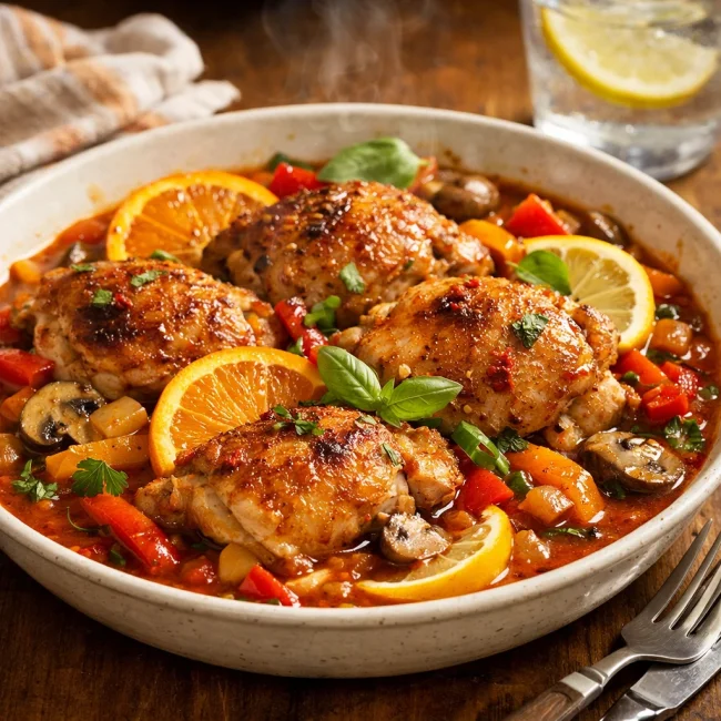 Spicy Citrus Chicken Cacciatore