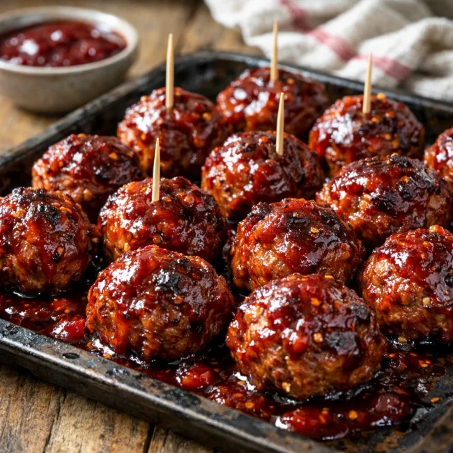 Spicy Cranberry BBQ Meatballs