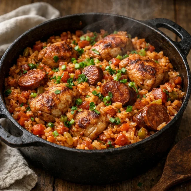 Spicy Creole Chicken and Sausage Jambalaya