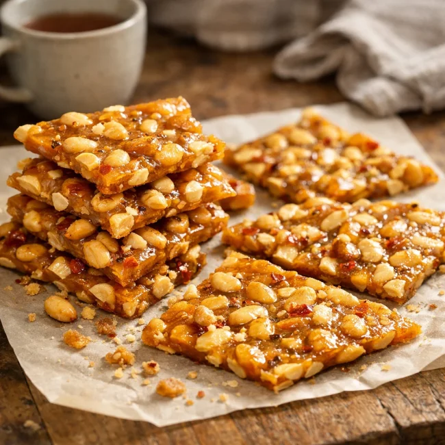 Spicy Ginger Peanut Brittle