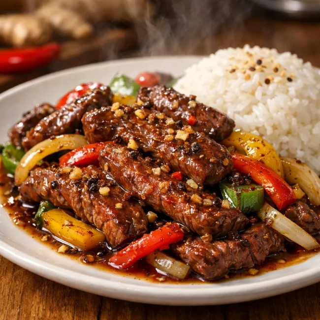 Spicy Ginger Pepper Steak