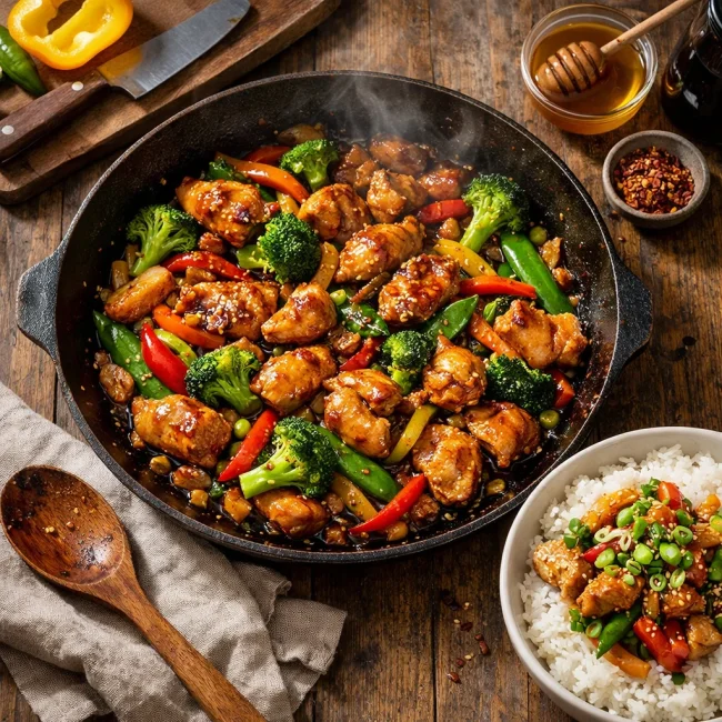 Spicy Honey Garlic Chicken Stir Fry