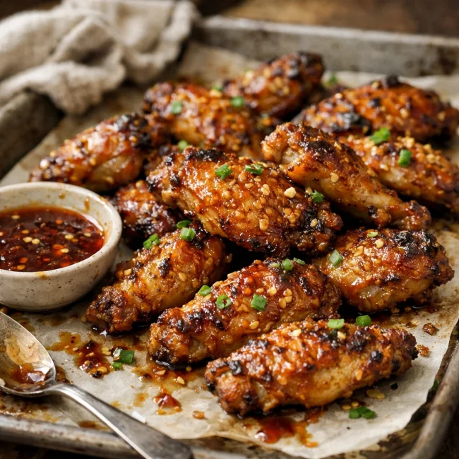Spicy Honey Garlic Chicken Wings