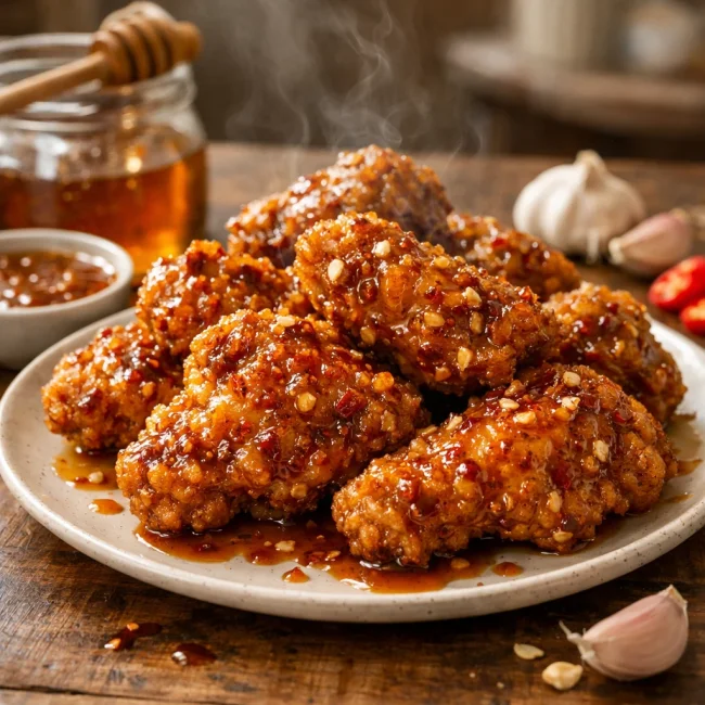 Spicy Honey Garlic Fried Chicken