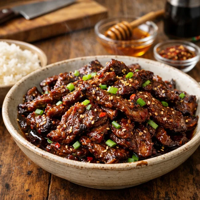 Spicy Honey Mongolian Beef