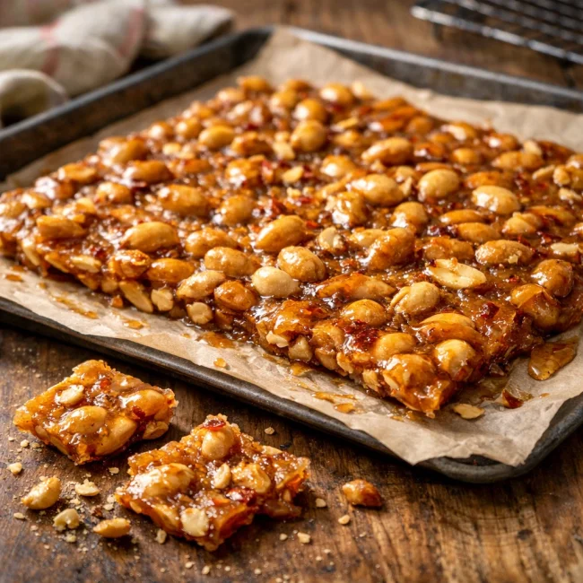 Spicy Honey Peanut Brittle