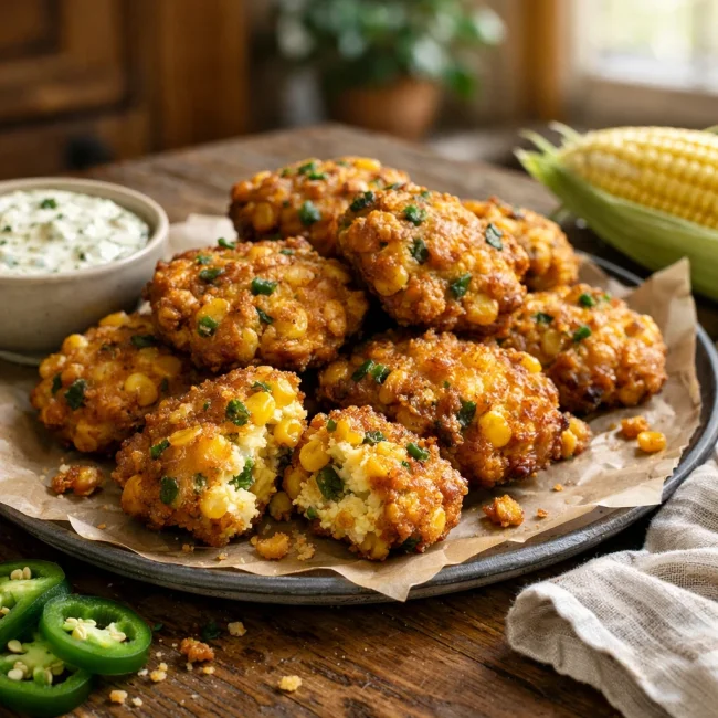 Spicy Jalapeno Corn Fritters