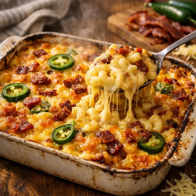 Spicy Jalapeño Bacon Macaroni and Cheese