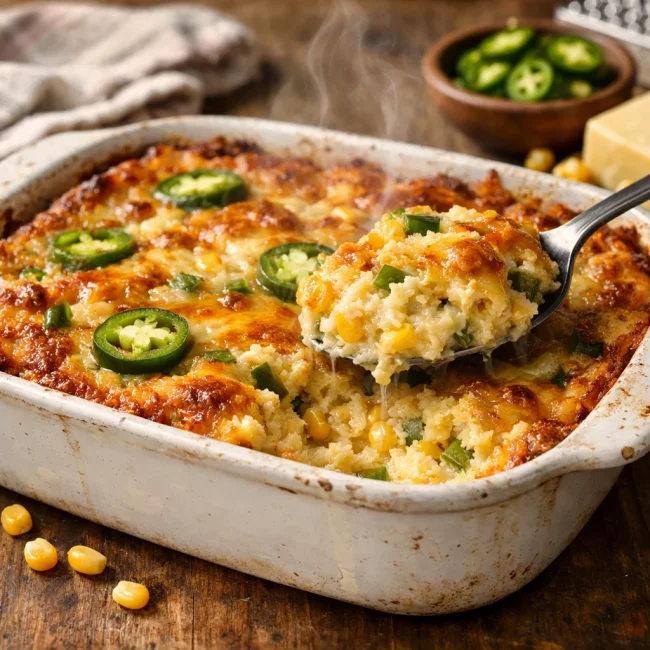Spicy Jalapeño Corn Casserole
