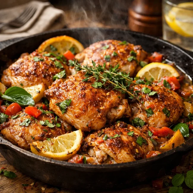 Spicy Lemon Herb Chicken Cacciatore