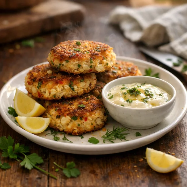 Spicy Lemon Herb Crab Cakes