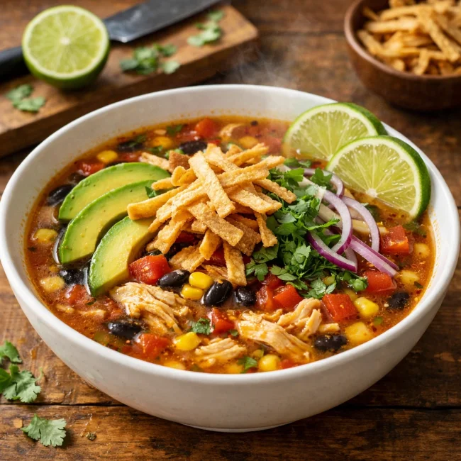 Spicy Lime Chicken Tortilla Soup