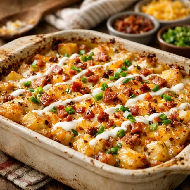Spicy Loaded Potato Casserole