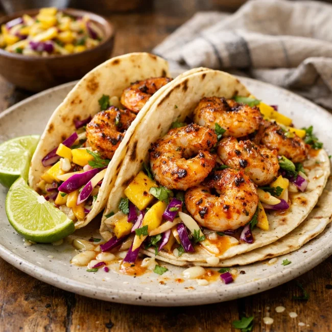 Spicy Mango Shrimp Tacos