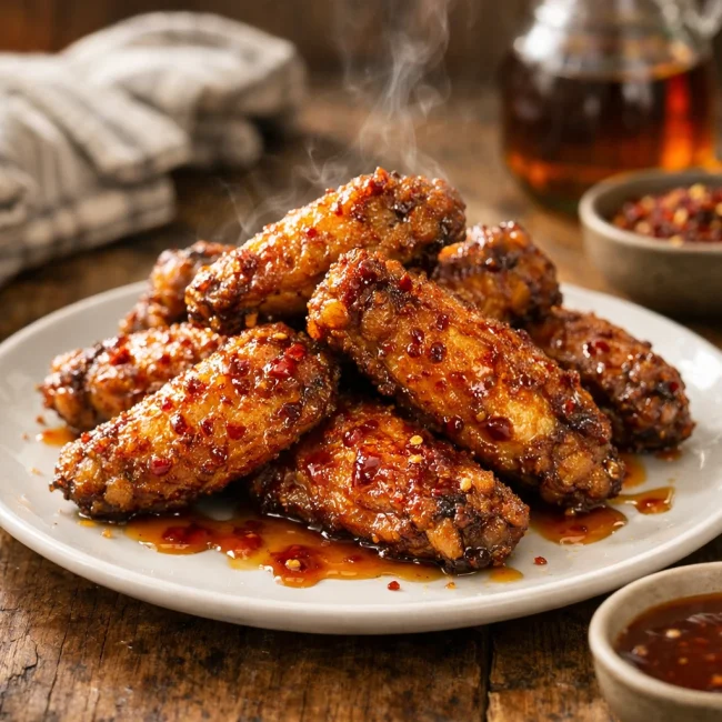 Spicy Maple Fried Chicken Wings