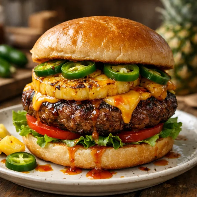 Spicy Pineapple Jalapeno Burgers