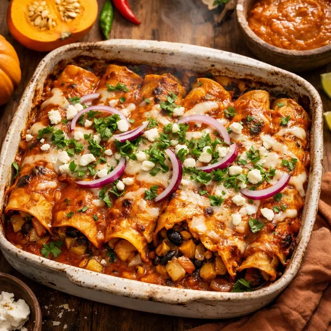 Spicy Pumpkin Enchiladas