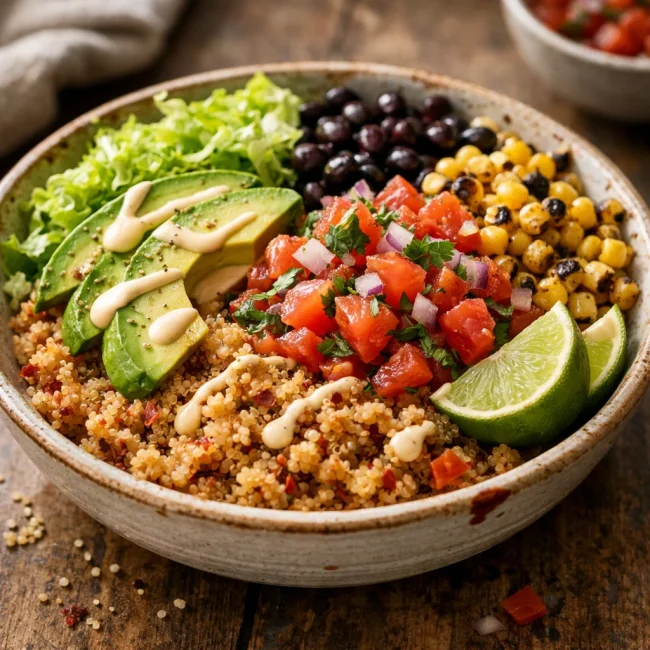 Spicy Quinoa Taco Bowls