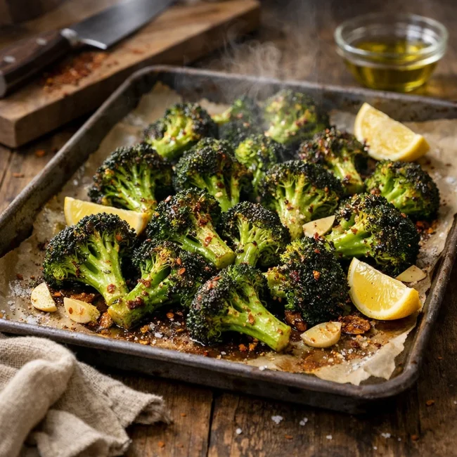 Spicy Roasted Broccoli Florets
