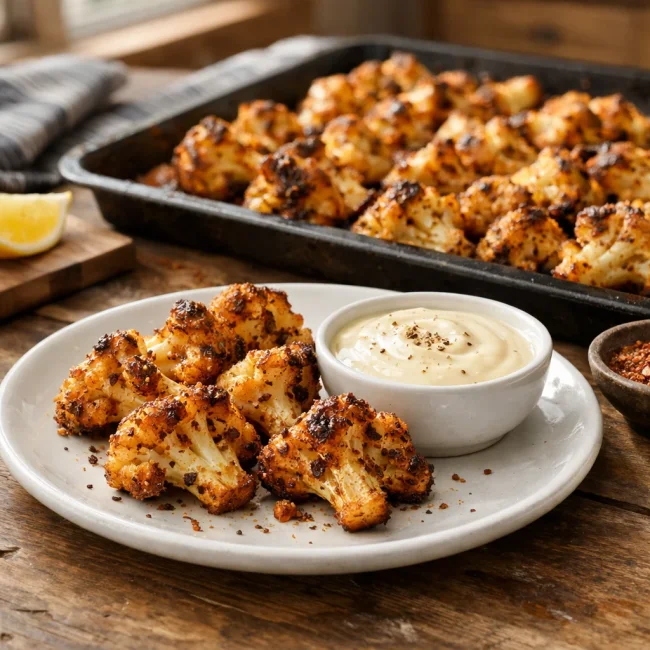 Spicy Roasted Cauliflower Bites