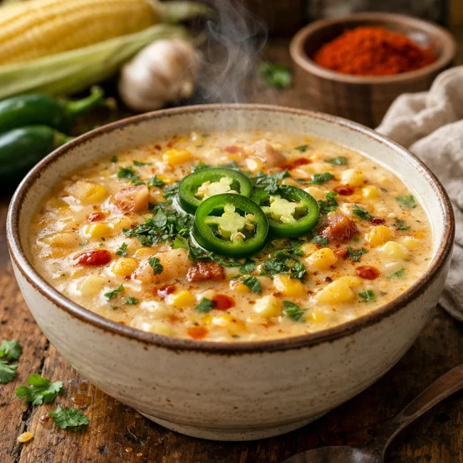 Spicy Smoked Corn Chowder