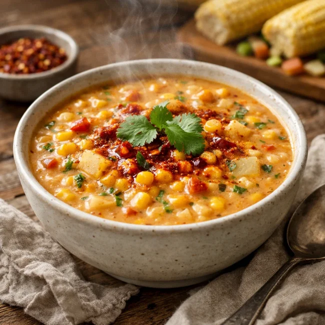 Spicy Smoky Corn Chowder
