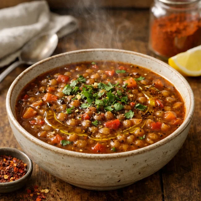 Spicy Smoky Lentil Soup